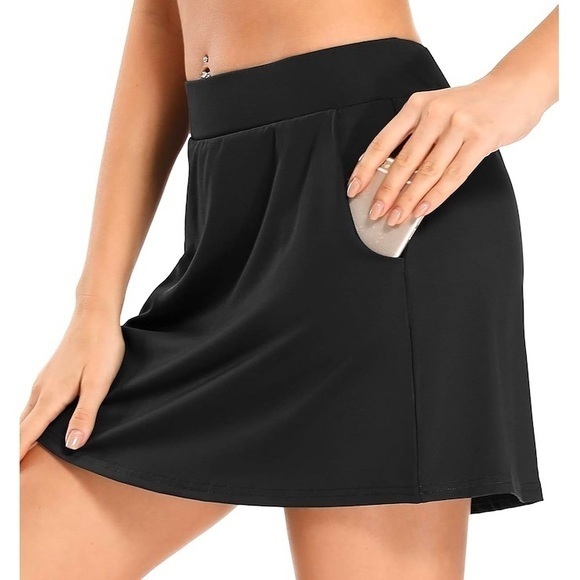 Dresses & Skirts - Black Skort with Built-in Shorts and Pockets!